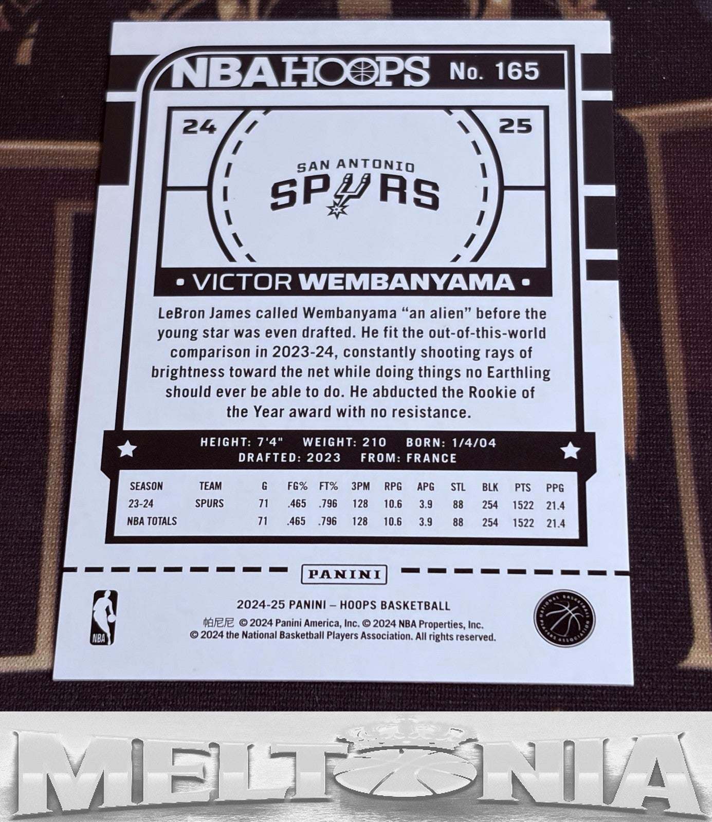 Victor Wembanyama 2024-25 Hoops #165 Premium Box Set 104/199