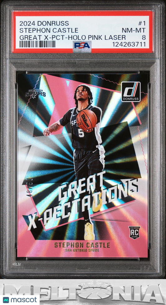 Stephon Castle 2024-25 Donruss #1 Great X-Pectations Holo Pink Laser 48/50 RC