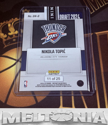 Nikola Topić 2024-25 Panini Instant Draft Night Jungle/Green 11/25 rookie card, back