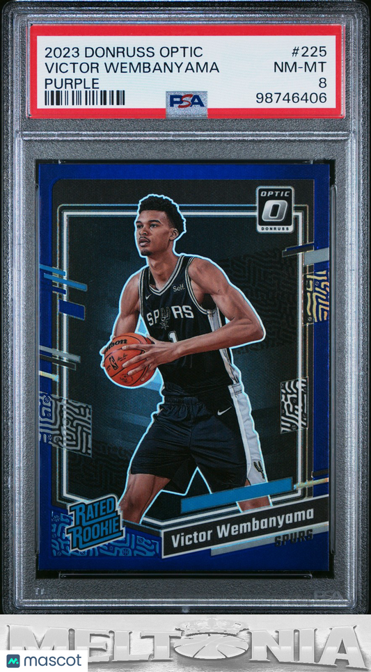 Victor Wembanyama 2023-24 Donruss Optic #225 Purple PSA 8 RC