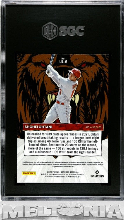 Shohei Ohtani 2022 Donruss #UL-6 Unleashed Rapture SGC 9.5