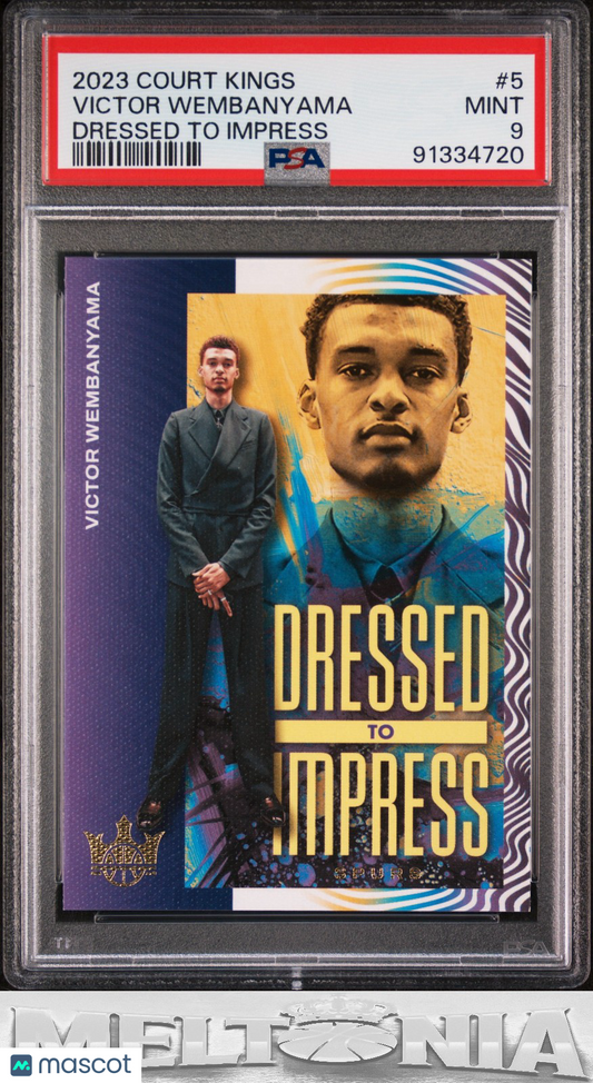 Victor Wembanyama 2023-24 Panini Court Kings #5 Dressed to Impress PSA 9 RC
