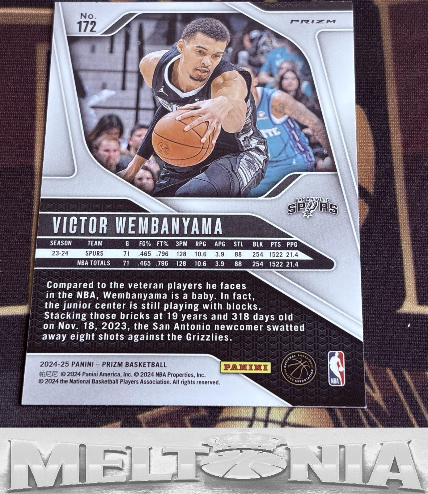 Victor Wembanyama 2024-25 Panini Prizm #172 Prizms Red White and Blue