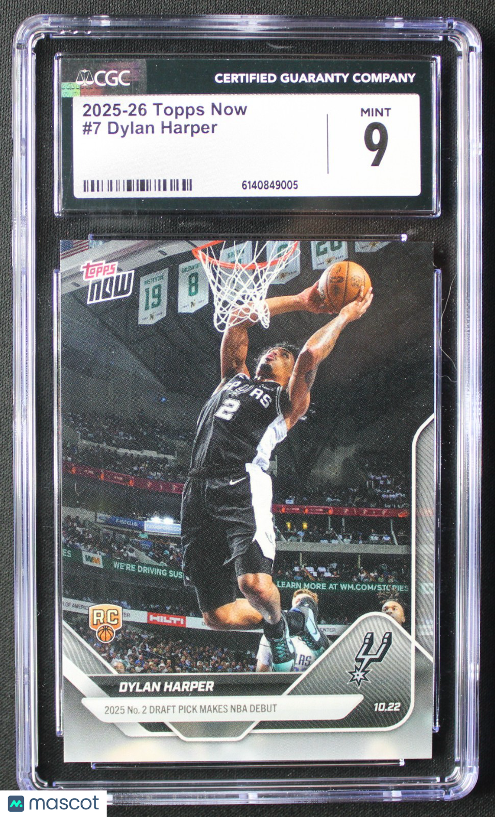 2025-26 Topps Now NBA Dylan Harper #7 Short Print /6491 Low Pop Rookie CGC 9