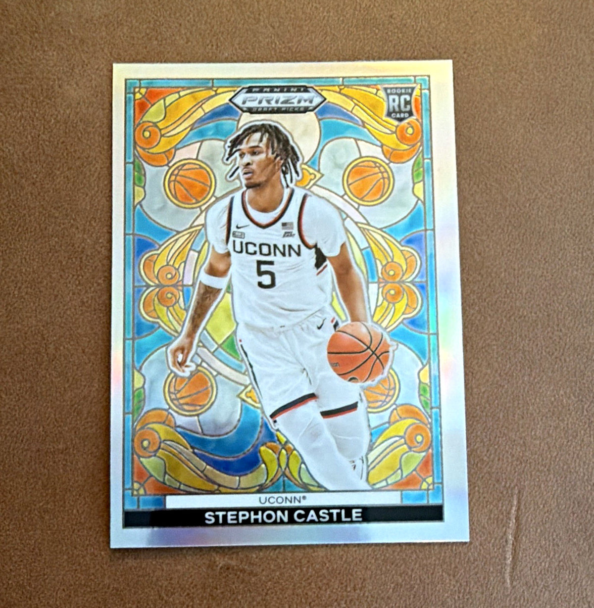 2024-25 Prizm Draft Picks Stephon Castle #11 Stained Glass front