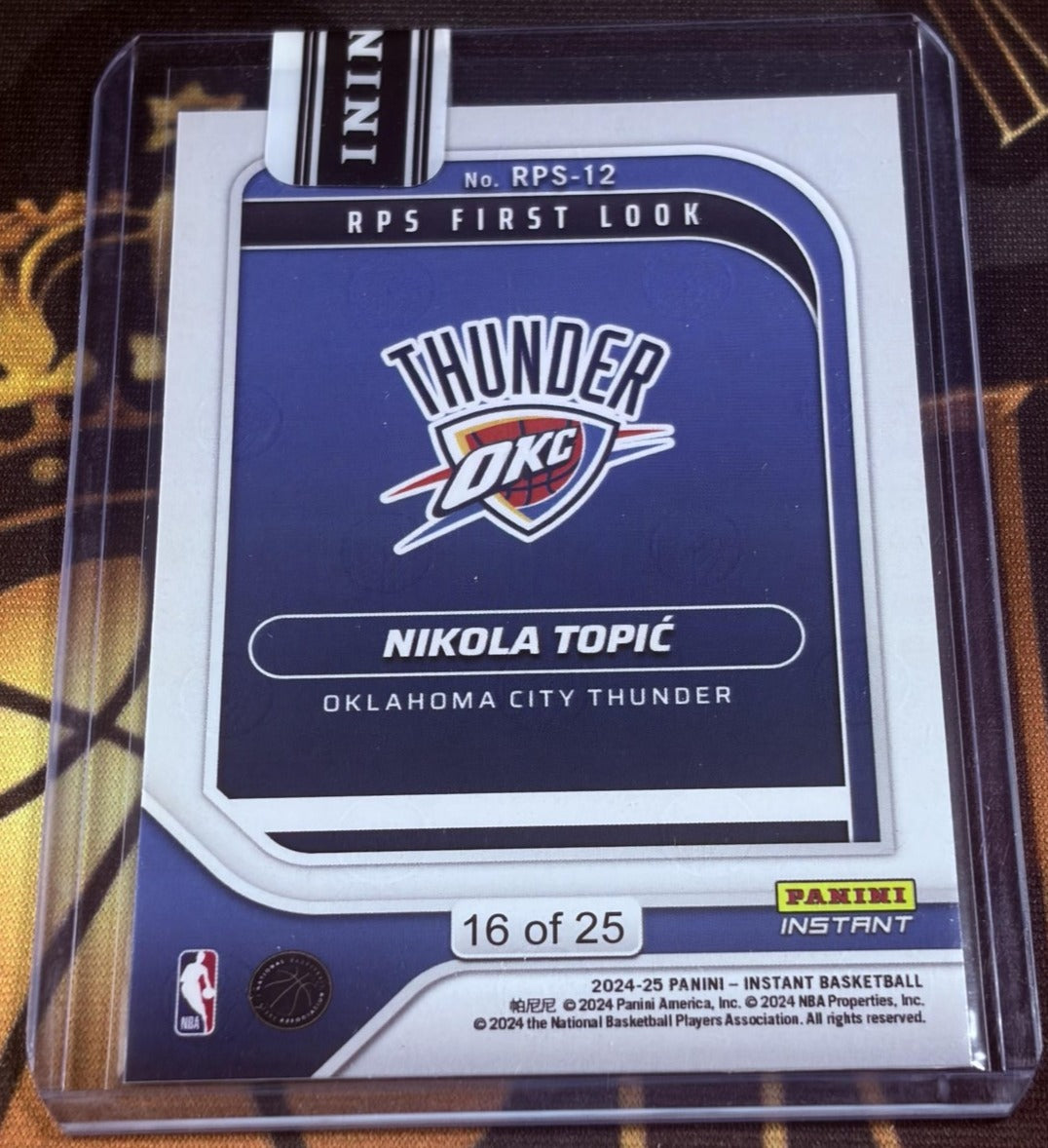 Nikola Topić 2024-25 Panini Instant NBA RPS First Look #RPS-12 Jungle 16/25 RC