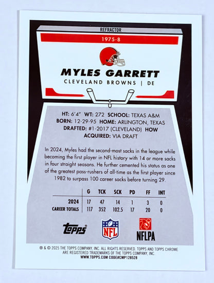 2025 Topps Chrome Myles Garrett #1975-8 Parallel/Variety Insert