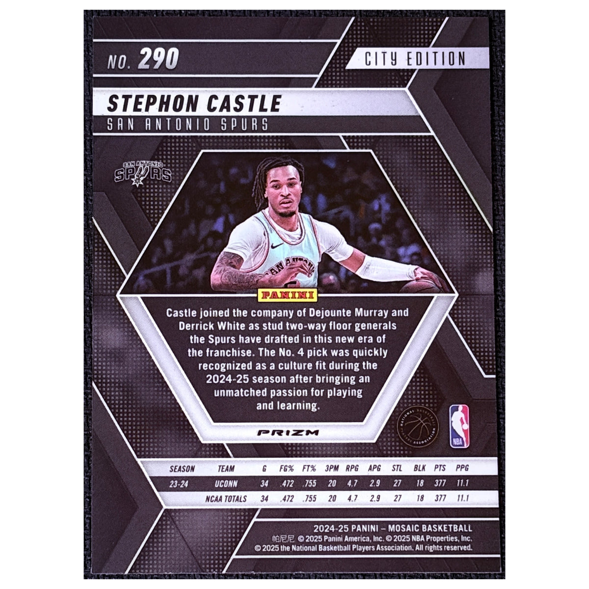 2025 Panini Mosaic City Edition Stephon Castle #290 RC
