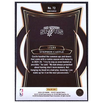 2025 Panini Select Concourse Stephon Castle #72 RC