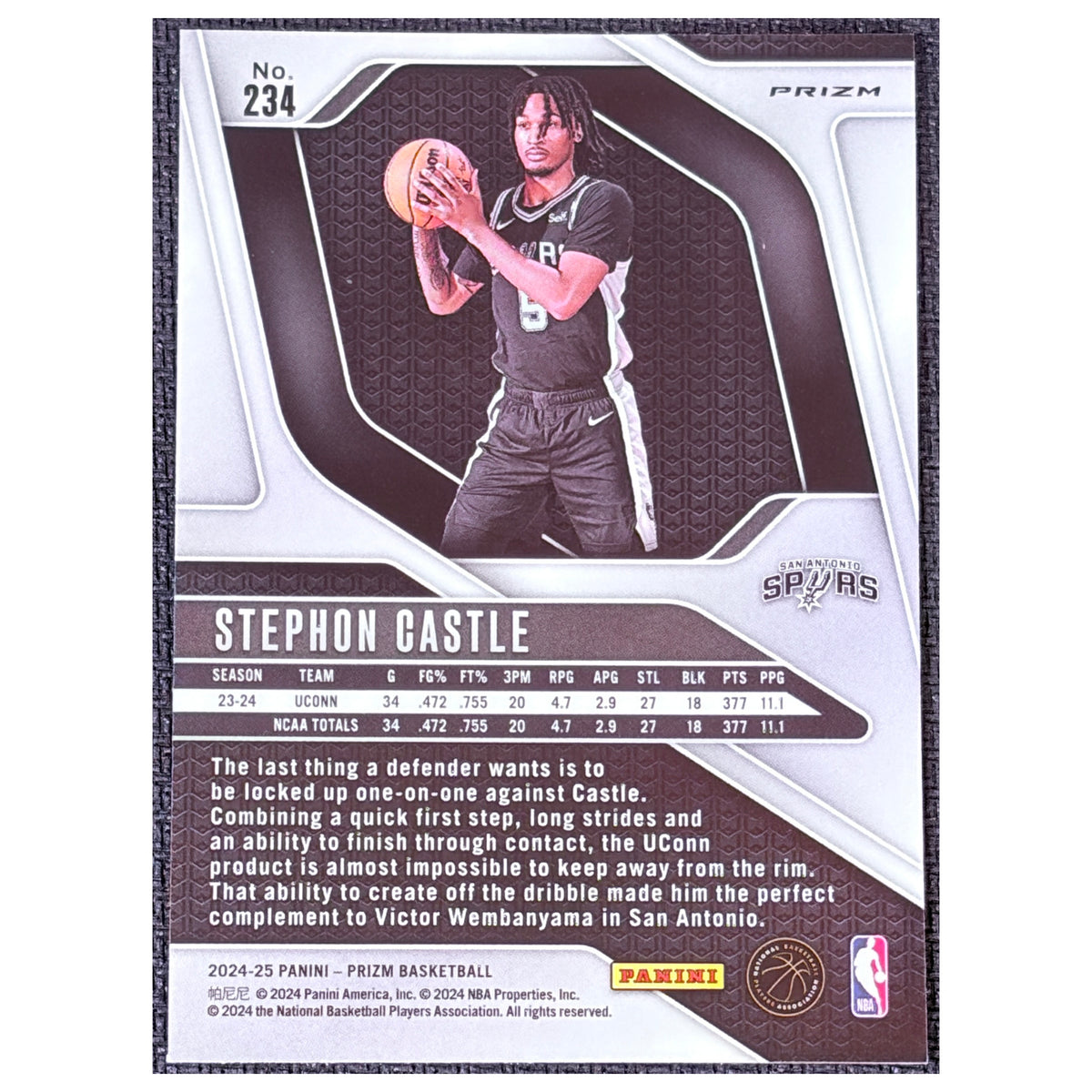 2024 Panini Prizm Stephon Castle #234 RC