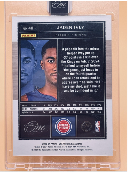 2023-24 Panini One and One Jaden Ivey #40 Short Print Mint Low Pop 5/7