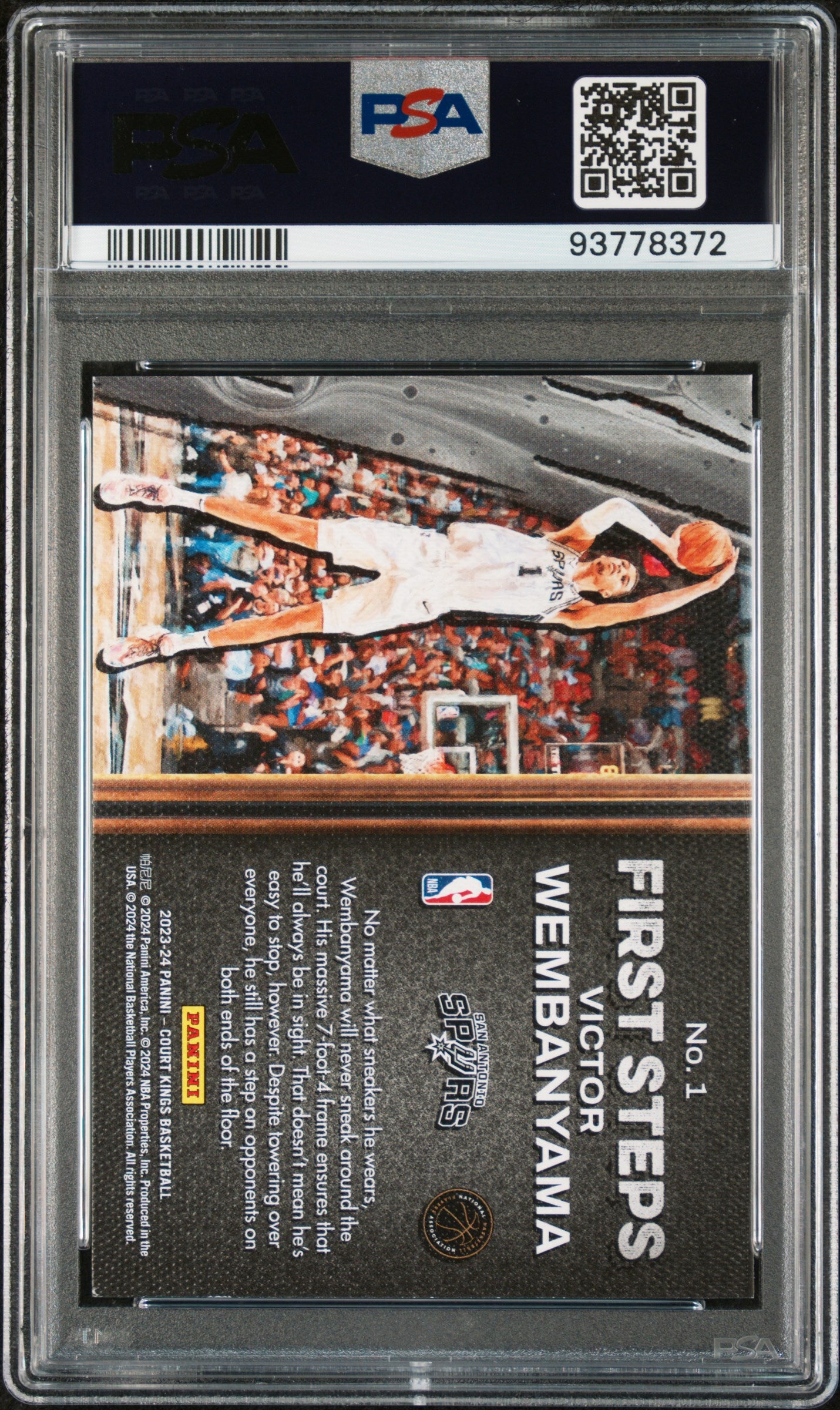 2023 Court Kings 1st Steps V. Wembanyama #1 SP Mint Rookie Insert Low Pop PSA 9
