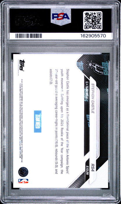 2026 Topps Now Rising Stars Stephon Castle #4 Mint Base Set PSA 9 /7287 Spurs
