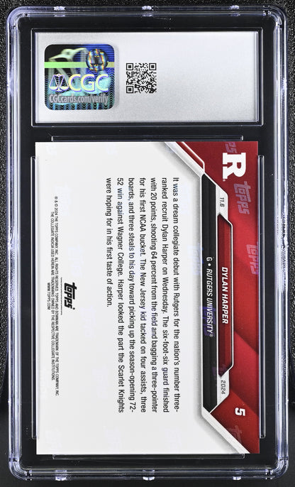 2024-25 Bowman U Now Dylan Harper #5 Gem Mint SP CGC 10 /3268 Rutgers SK