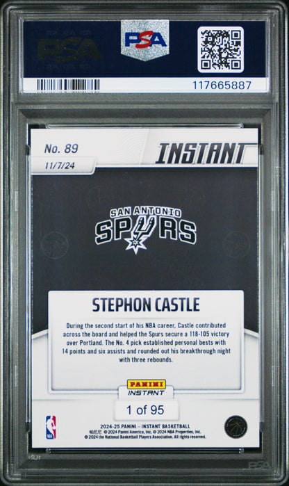 2024 Panini Instant NBA Stephon Castle #89 Short Print Low Pop Rookie PSA 9 /95