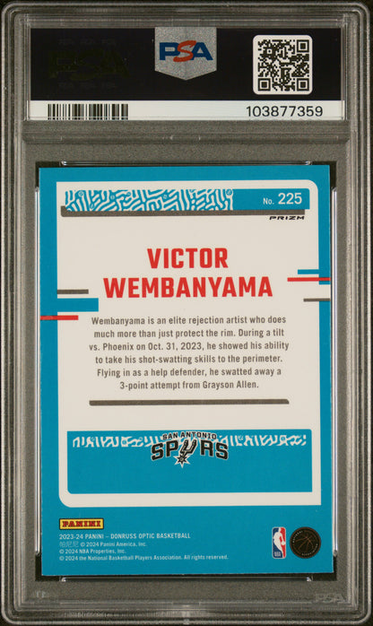 2023 Donruss Optic Victor Wembanyama #225 SP RC Rookie PSA 9