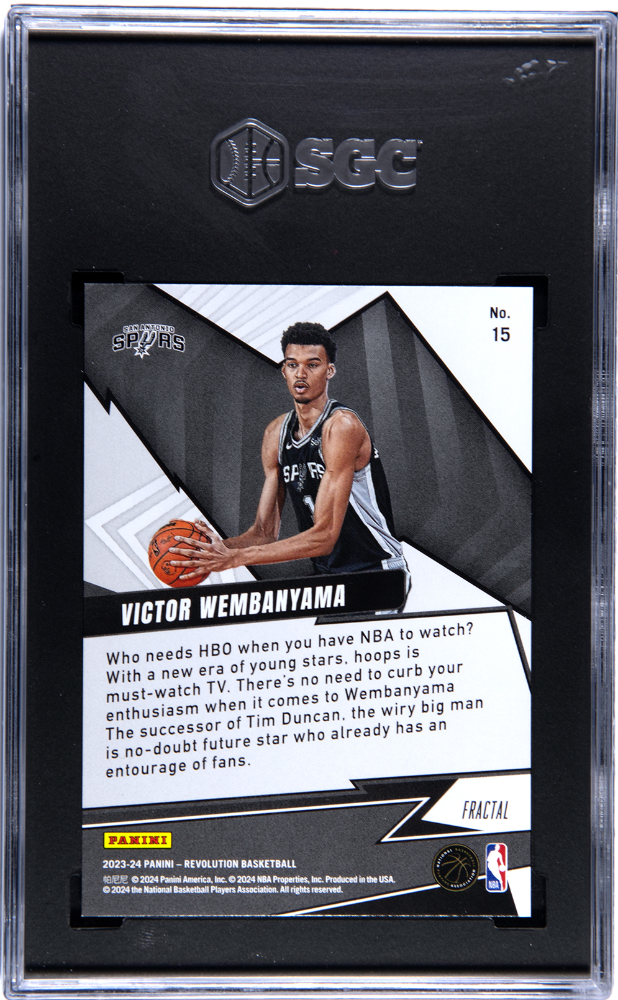 Victor Wembanyama 2023-24 Panini Revolution #15 Shock Wave Fractal SGC 10 RC
