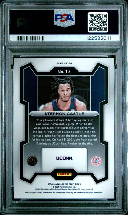 2024 Panini Prizm Draft Picks Stephon Castle #17 Red Ice Prizms RC PSA 8