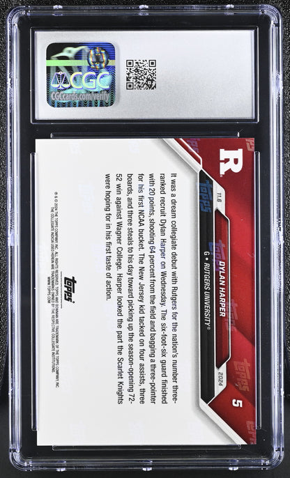 2024-25 Bowman U Now Dylan Harper #5 Gem Mint SP /3268 CGC 10 Rutgers SK