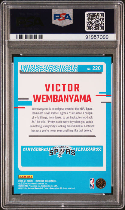 2023-24 Donruss Victor Wembanyama #220 PSA 9 back