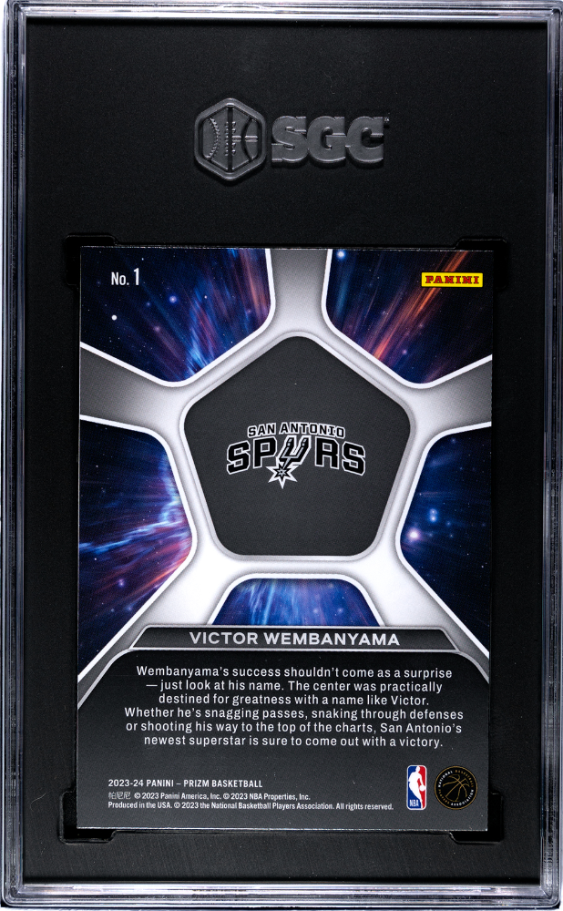 2023 Panini Prizm Victor Wembanyama #1 Deep Space RC SGC 9