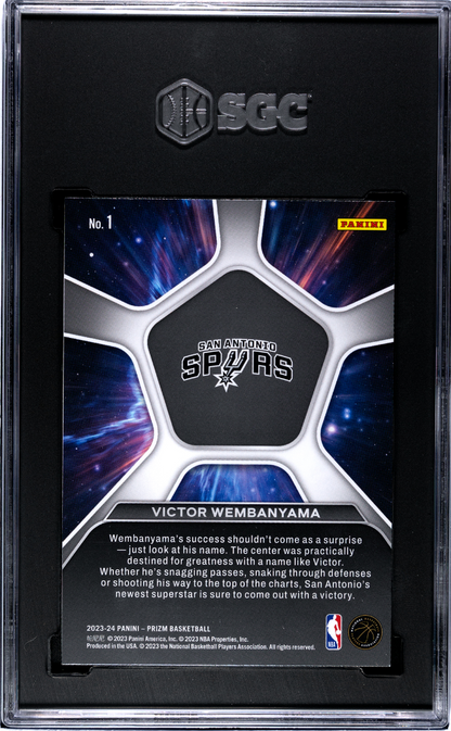 2023 Panini Prizm Victor Wembanyama #1 Deep Space RC SGC 9
