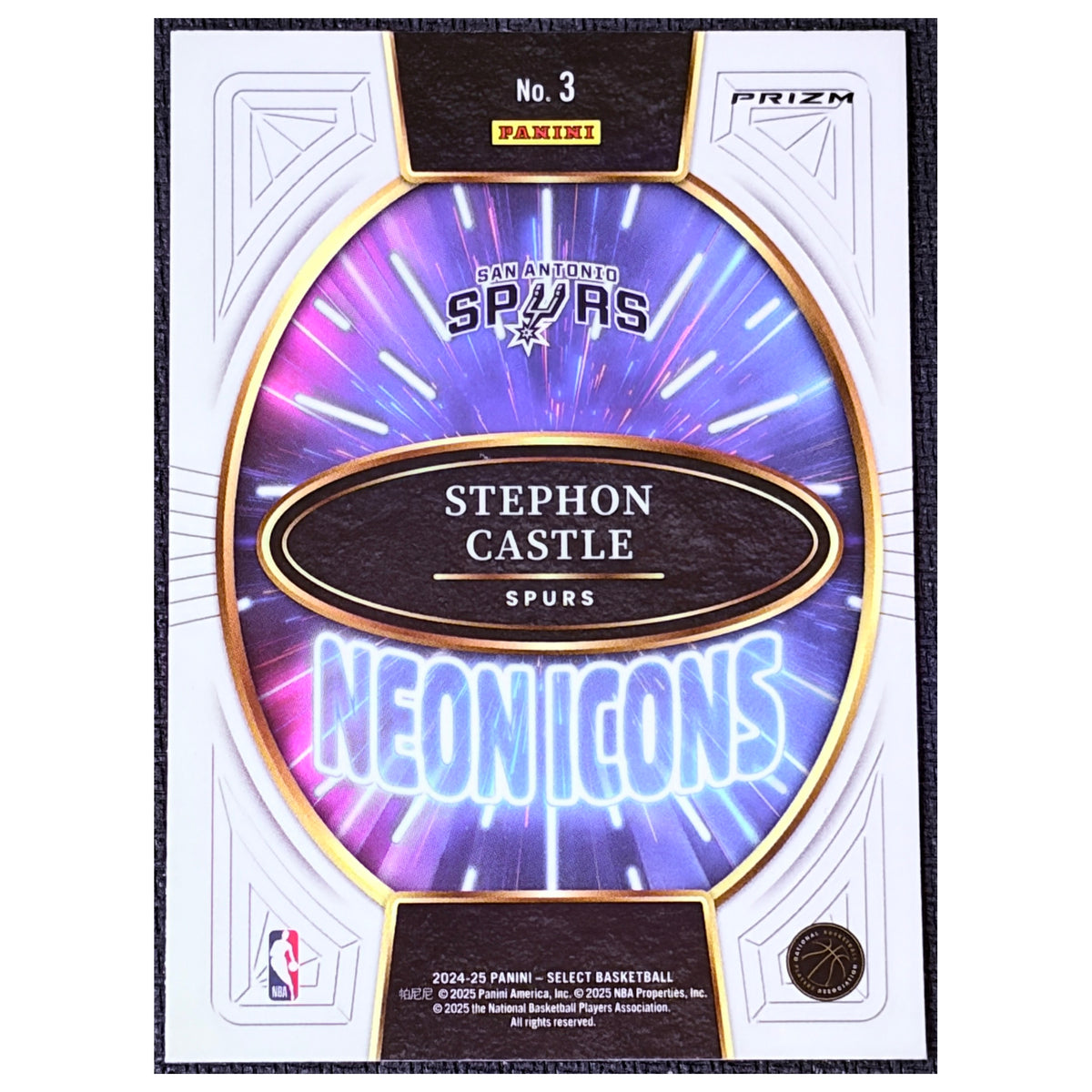 2024 Panini Select Neon Icons Stephon Castle #3 RC