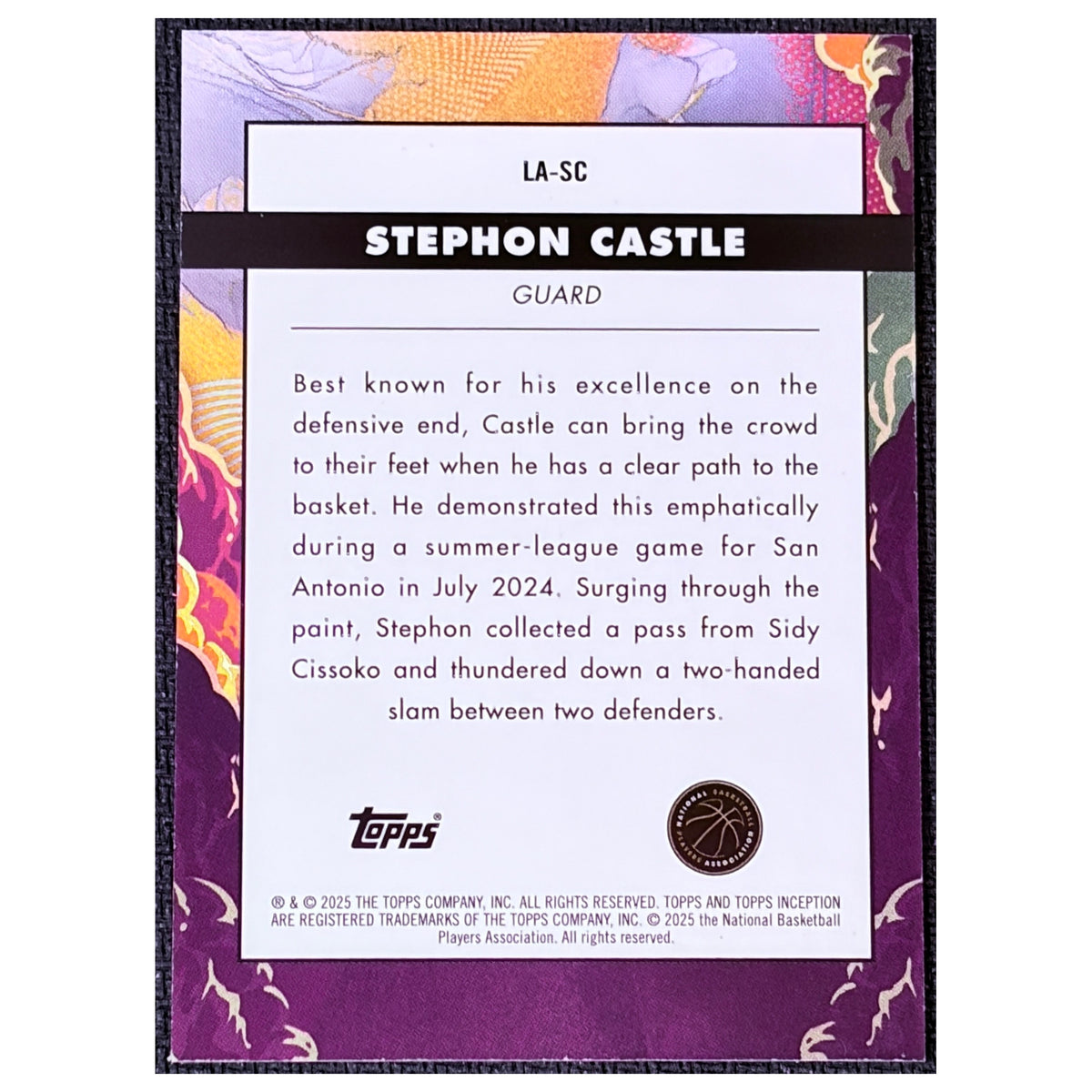 2025 Topps Inception Launch Stephon Castle #LA-SC