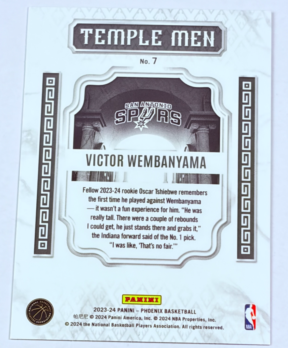 2024 Panini Phoenix Temple Men Victor Wembanyama #18 Silver Holo Parallel Rookie