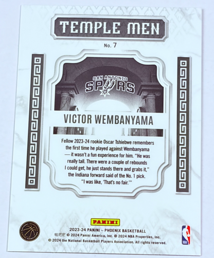 2024 Panini Phoenix Temple Men Victor Wembanyama #18 Silver Holo Parallel Rookie