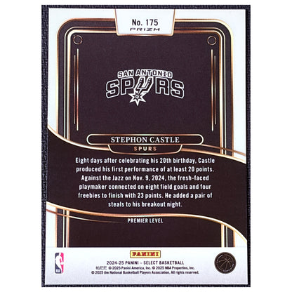 2025 Panini Select Basketball Premier Level Stephon Castle #175 RC