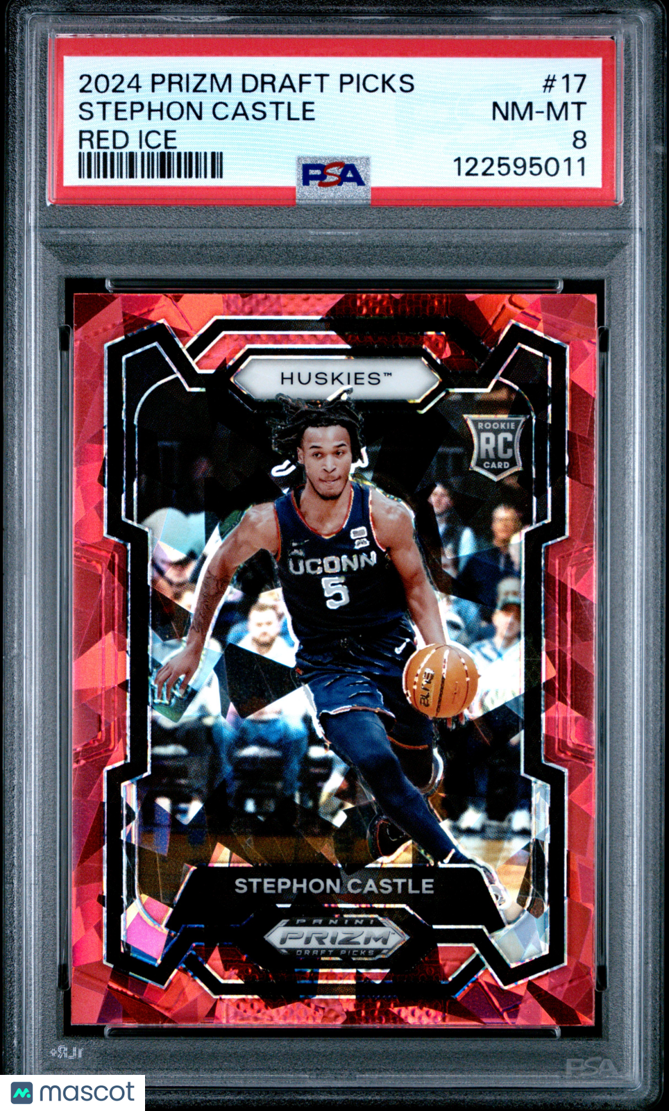 2024 Panini Prizm Draft Picks Stephon Castle #17 Red Ice Prizms RC PSA 8