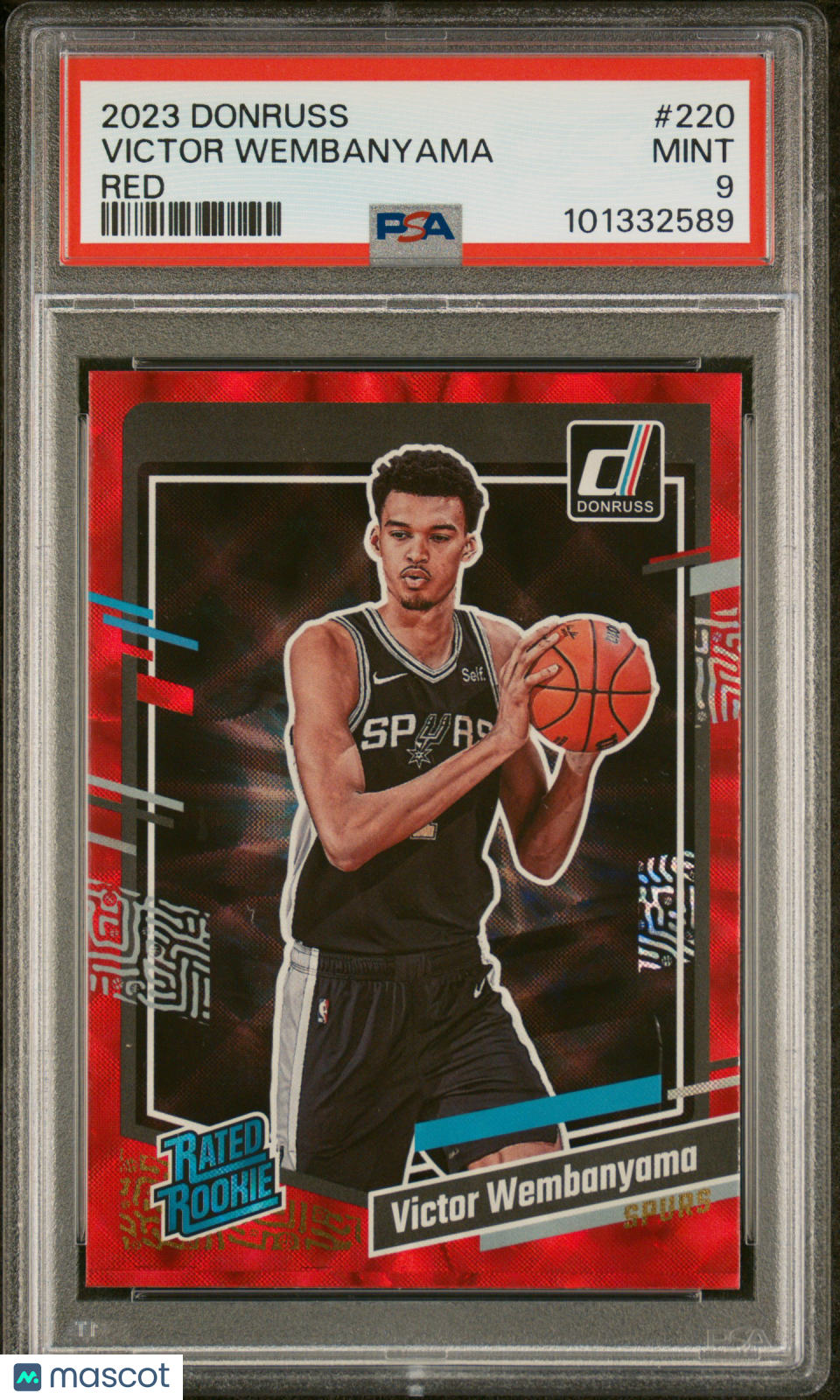 2023 Panini Donruss Victor Wembanyama #220 Red Prizm SP Mint Rookie RC PSA 9