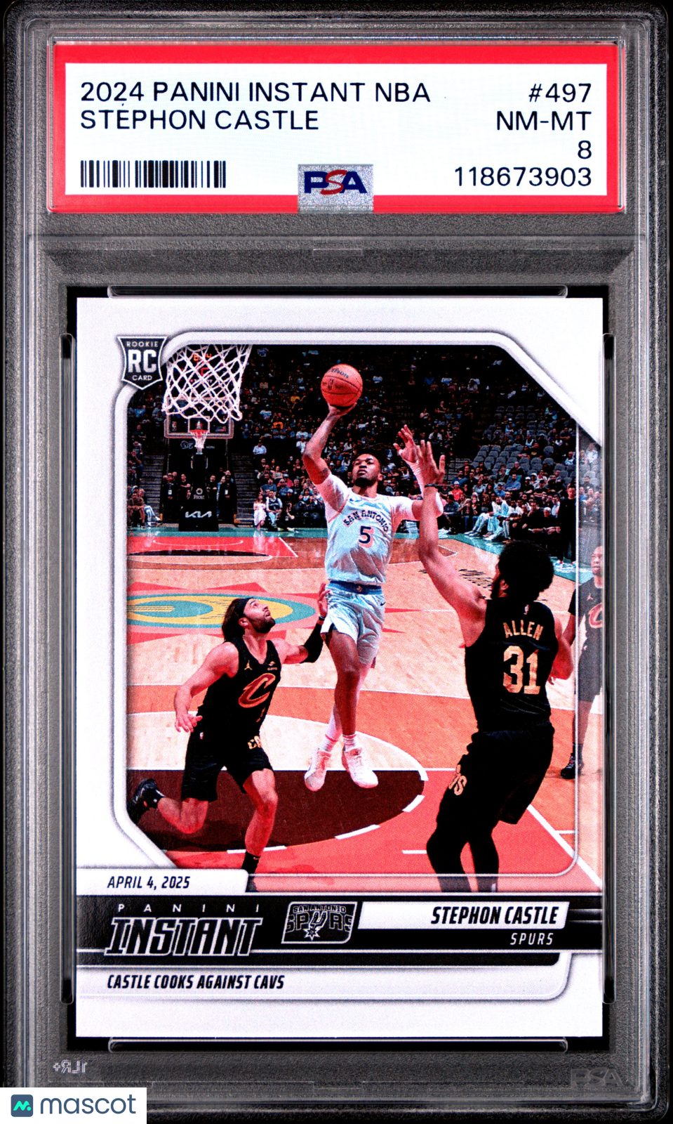 2024 Panini Instant NBA Stephon Castle #497 SP Mint Rookie Low Pop PSA 8 /142