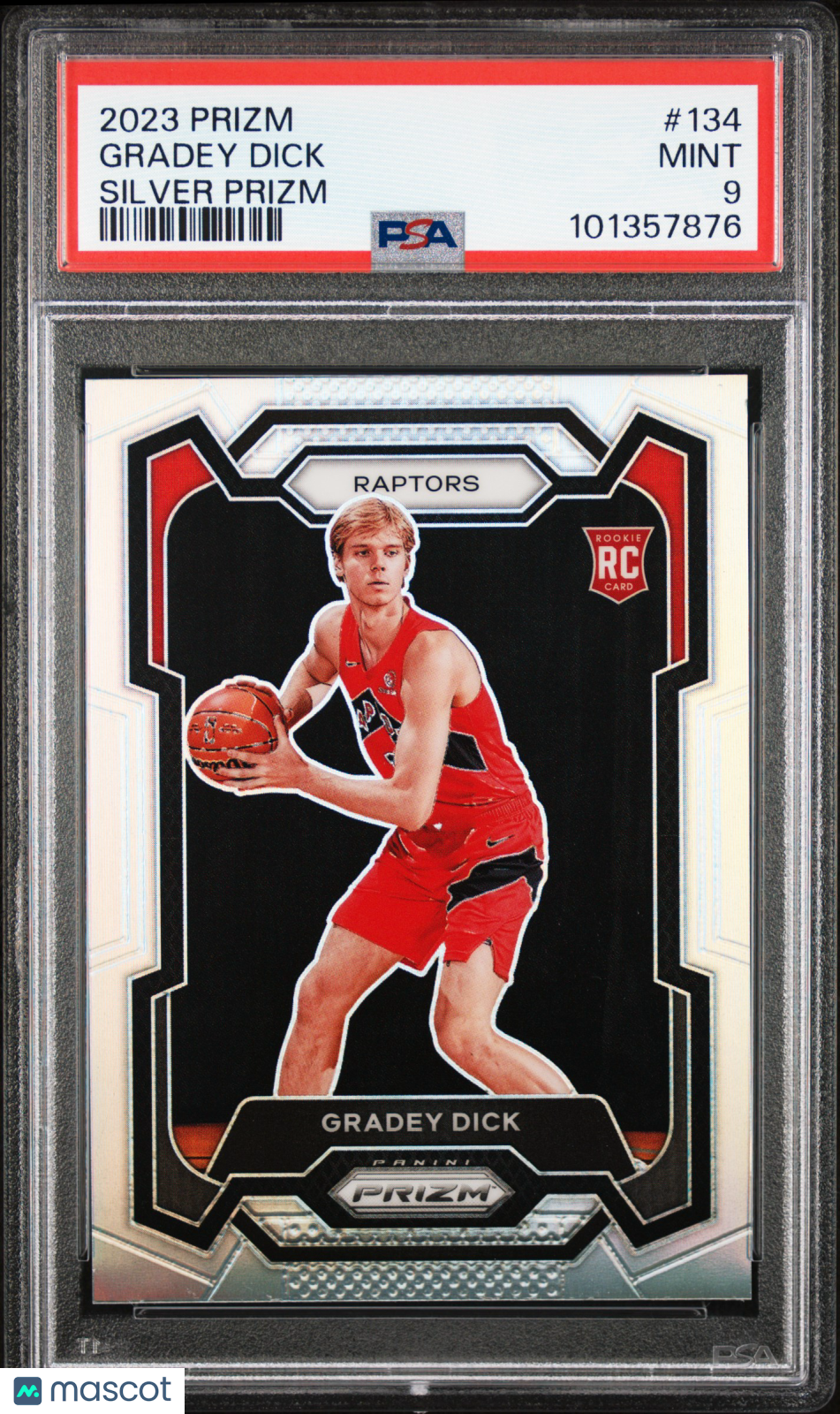 Gradey Dick 2023-24 Panini Prizm #134 Prizms Silver PSA 9 RC