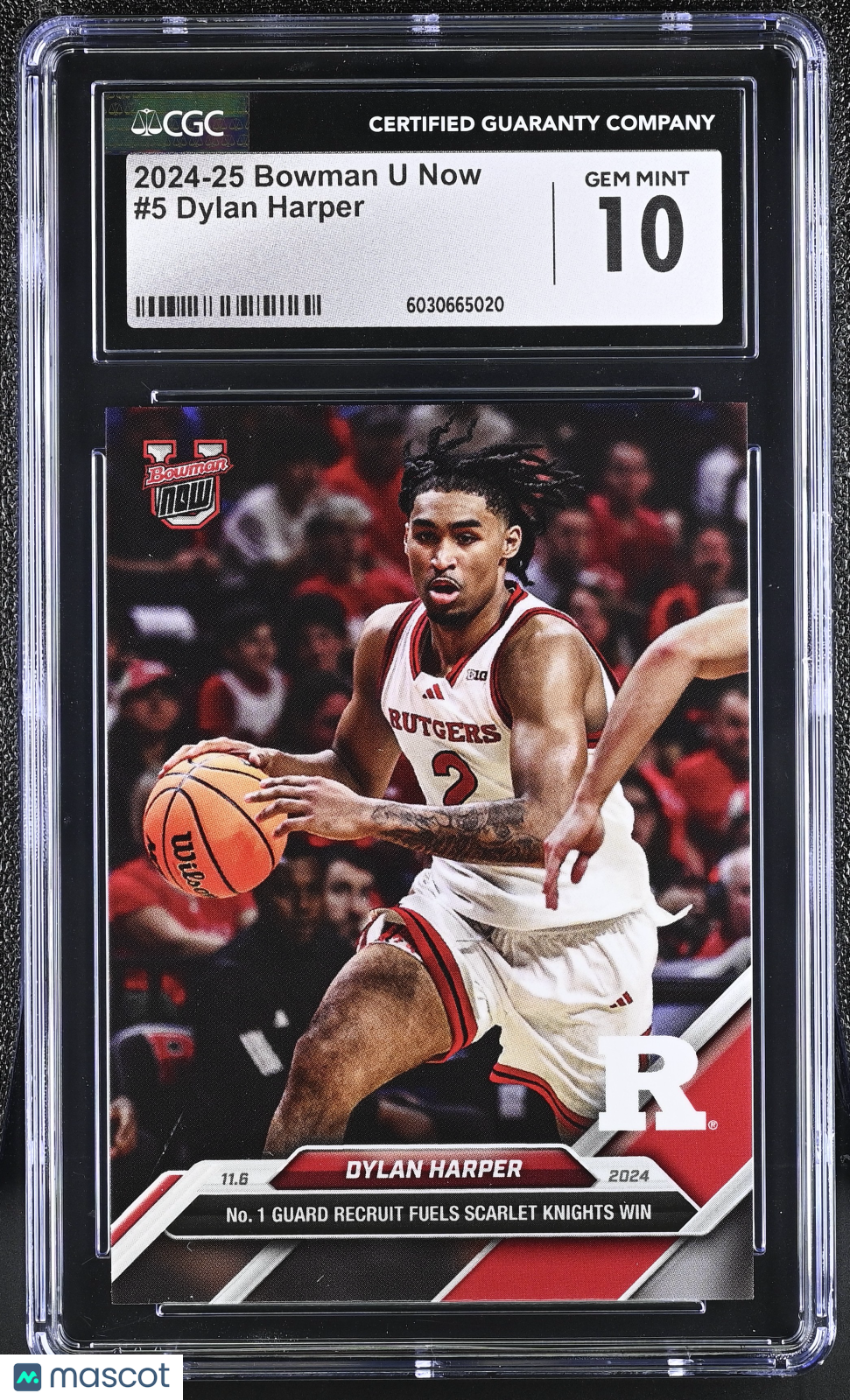 2024-25 Bowman U Now Dylan Harper #5 Gem Mint SP /3268 CGC 10 Rutgers SK