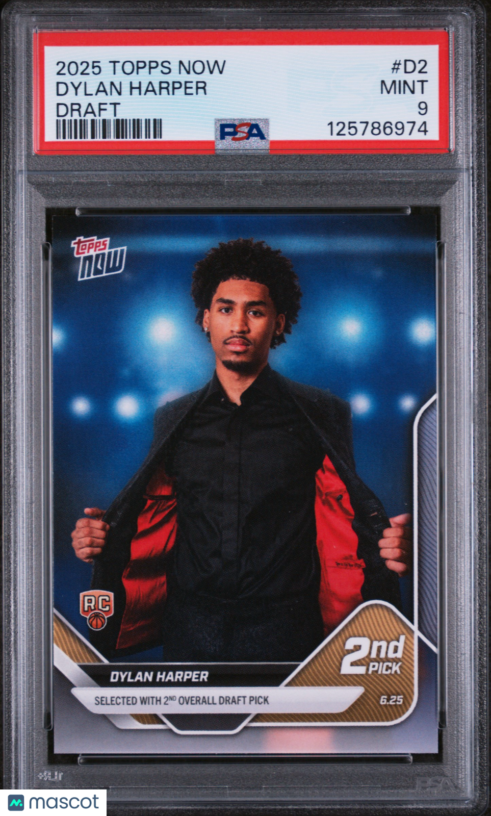 2025 Topps Now Draft Dylan Harper #D2 /11207 Short Print Mint Rookie PSA 9