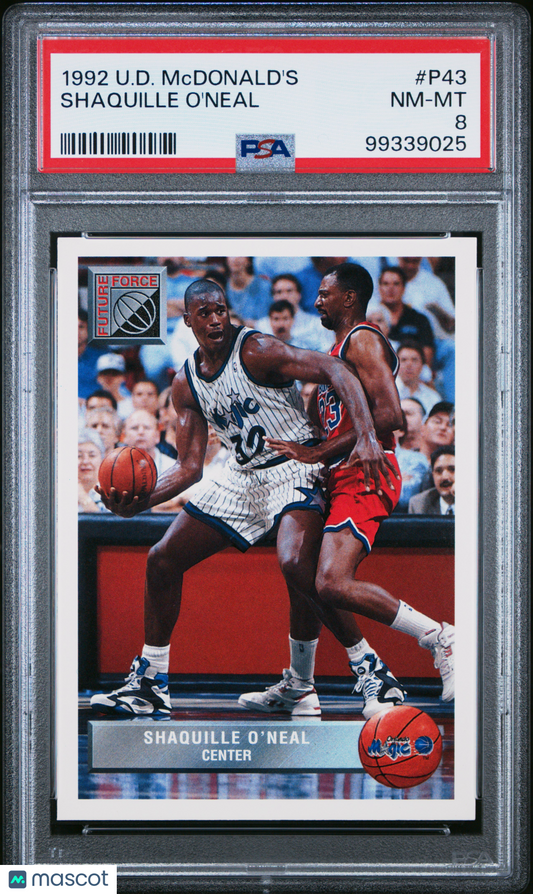 1992 Upper Deck Mcdonald's Shaquille O'Neal #P43 HOF Mint Rookie PSA 8