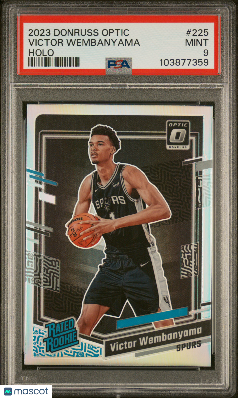 2023 Panini Donruss Optic Victor Wembanyama #225 Holo Prizm SP Mint RC PSA 9