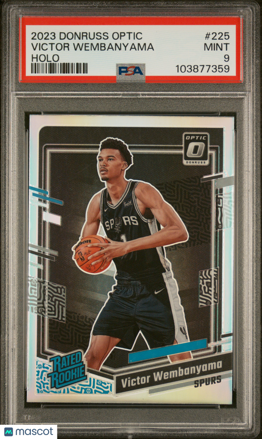 2023 Panini Donruss Optic Victor Wembanyama #225 Holo Prizm SP Mint RC PSA 9