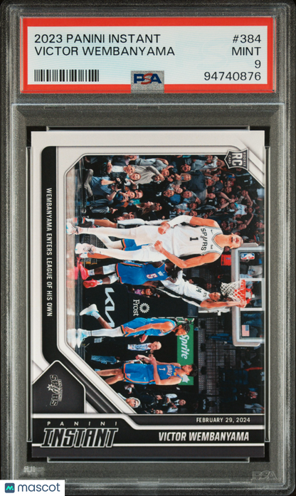 Victor Wembanyama 2023 Panini Instant /2785 rookie card, PSA 9