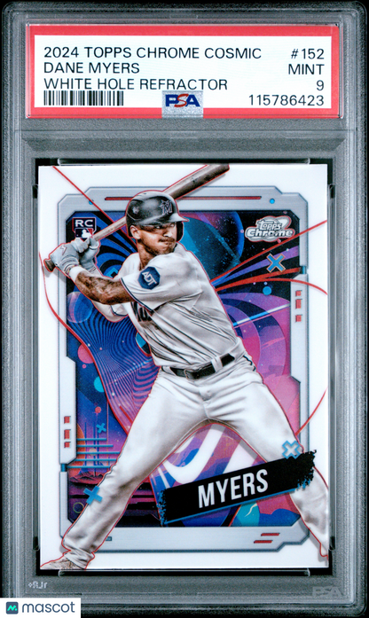 Dane Myers 2024 Topps Chrome Cosmic #152 White Hole Refractors PSA 9 RC