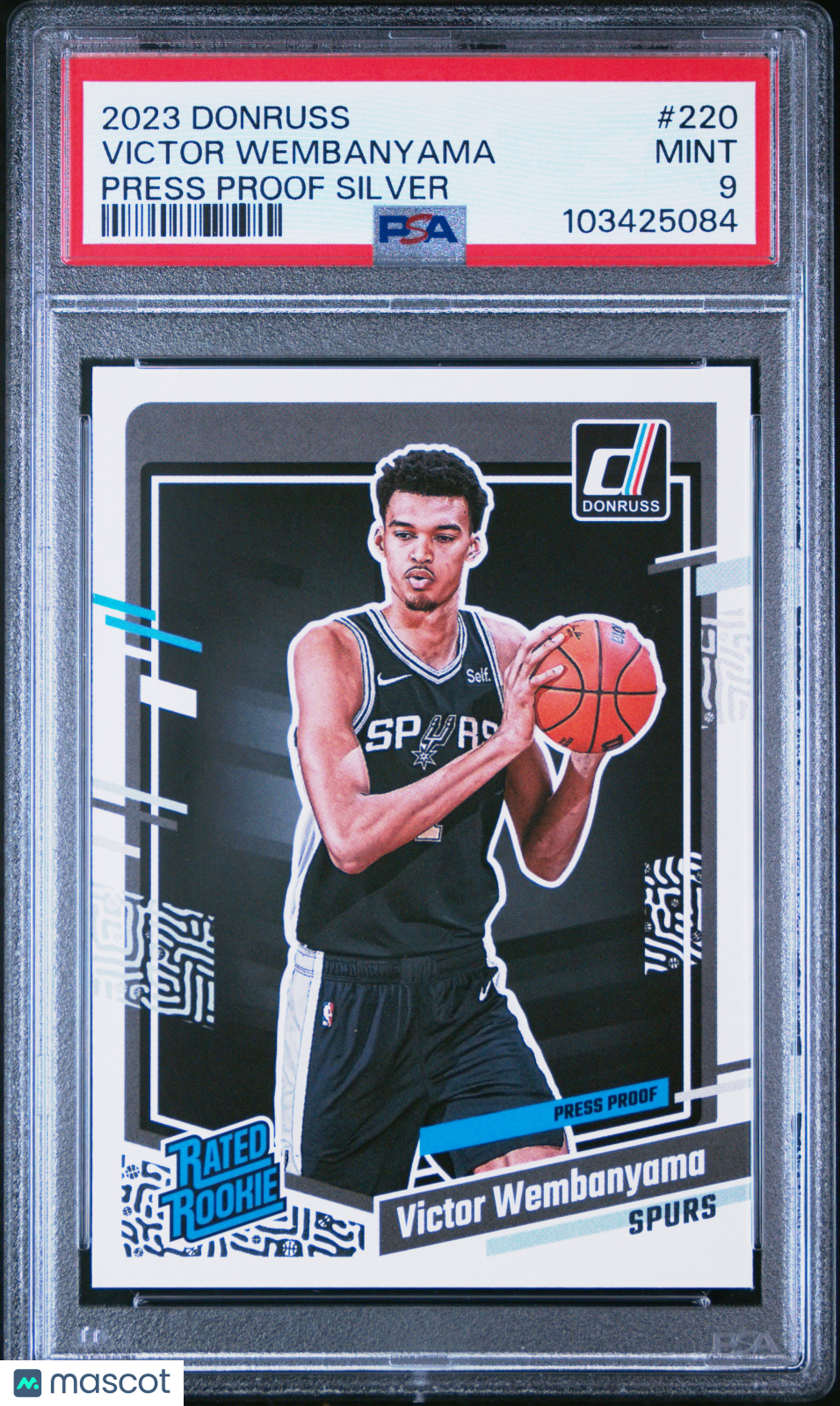 2023 Panini Donruss Victor Wembanyama #220 Press Proof Silver Rookie SP RC PSA 9
