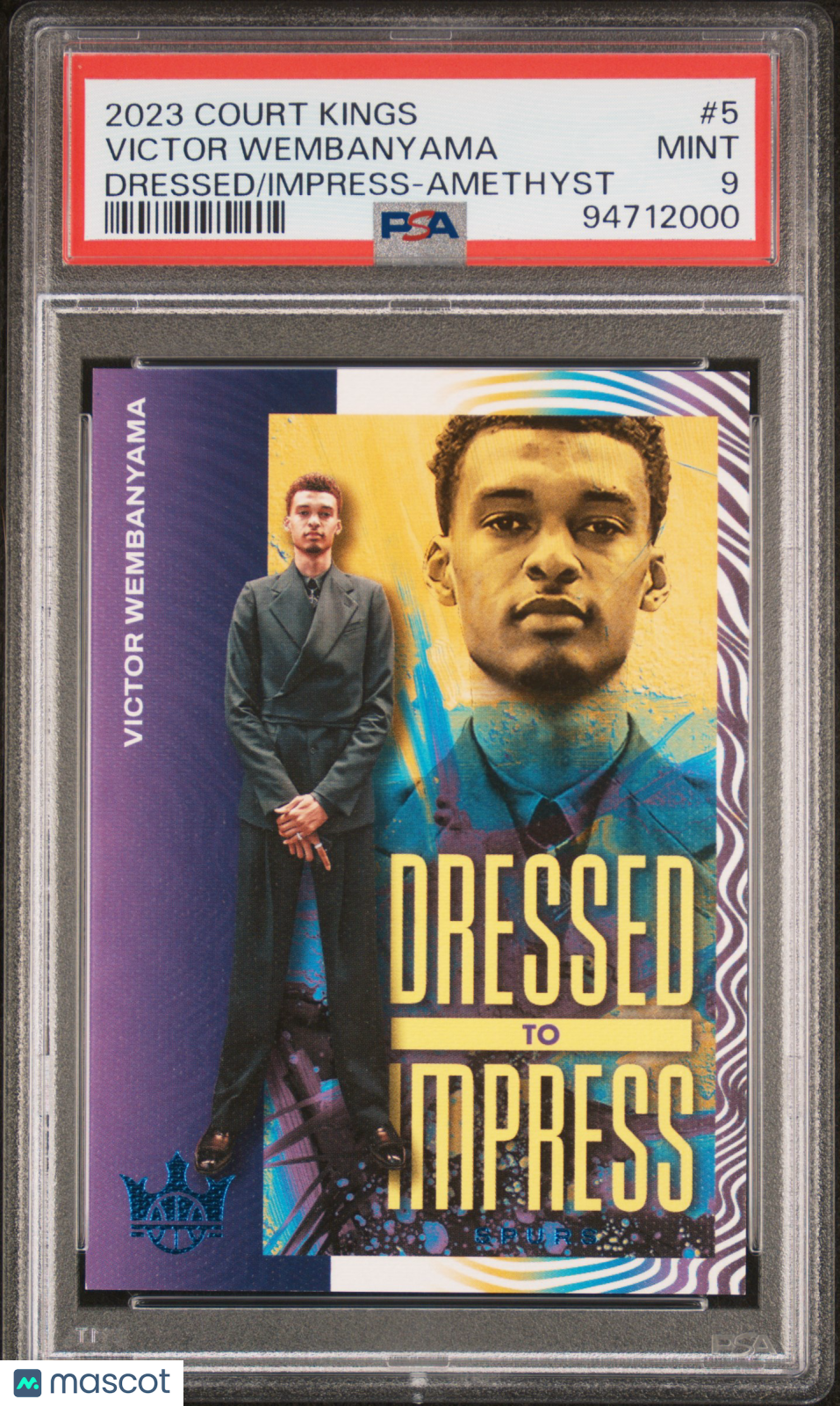 2023 Court Kings Victor Wembanyama #5 Dressed To Impress Amethyst RC PSA 9 94/99