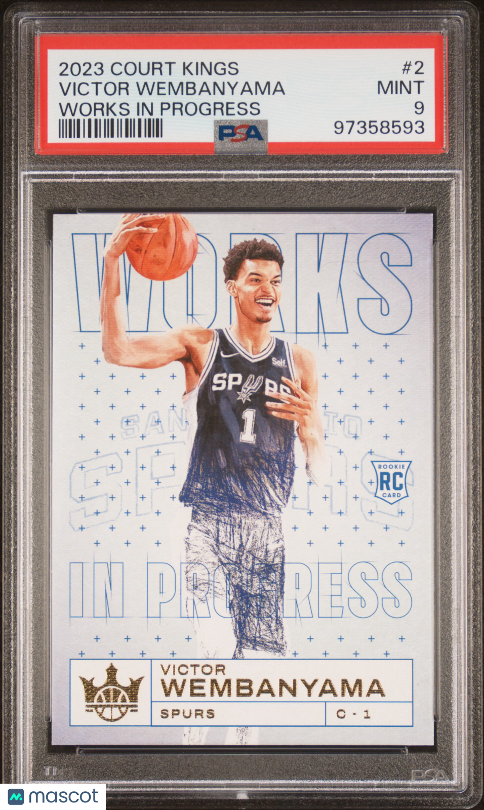 Victor Wembanyama 2023-24 Panini Court Kings #2 Works in Progress PSA 9 RC