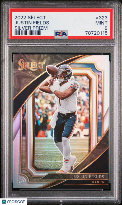 Justin Fields 2022 Panini Select #323 Silver Prizm PSA 9 RC