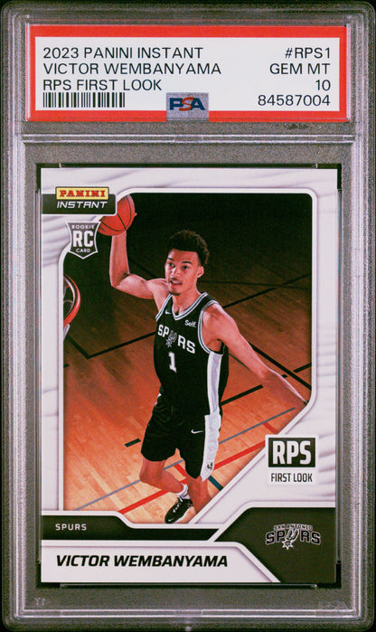Victor Wembanyama 2023-24 Panini Instant RPS First Look rookie card, PSA 10