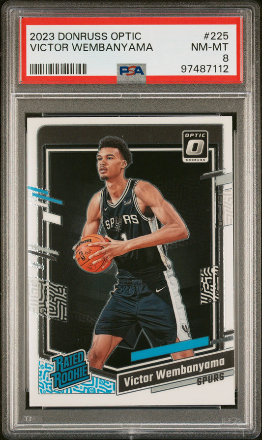 2023 Panini Donruss Optic Victor Wembanyama #225 PSA 8 RC Rookie San Antonio Spurs