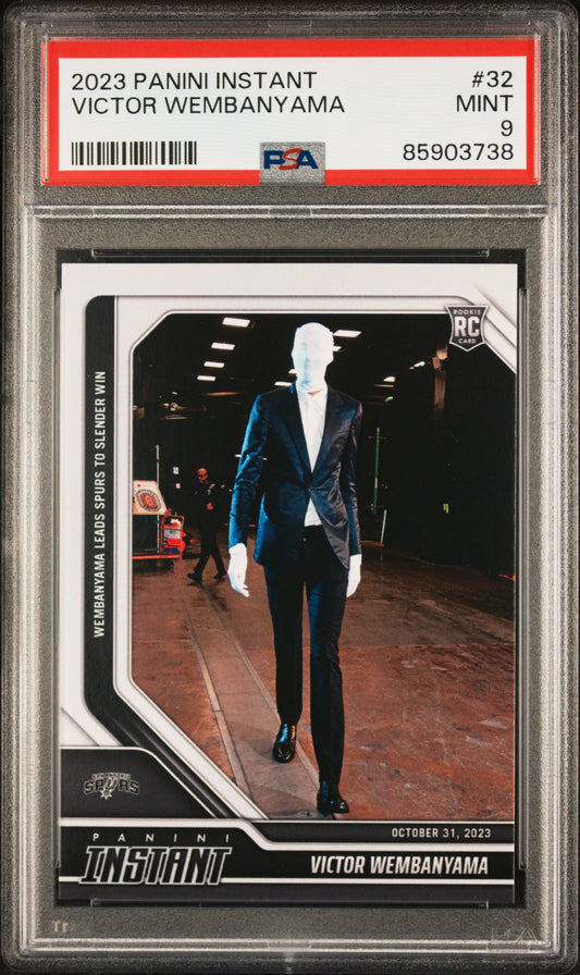 Victor Wembanyama 2023-24 Panini Instant Slenderman /15593 rookie card, PSA 9