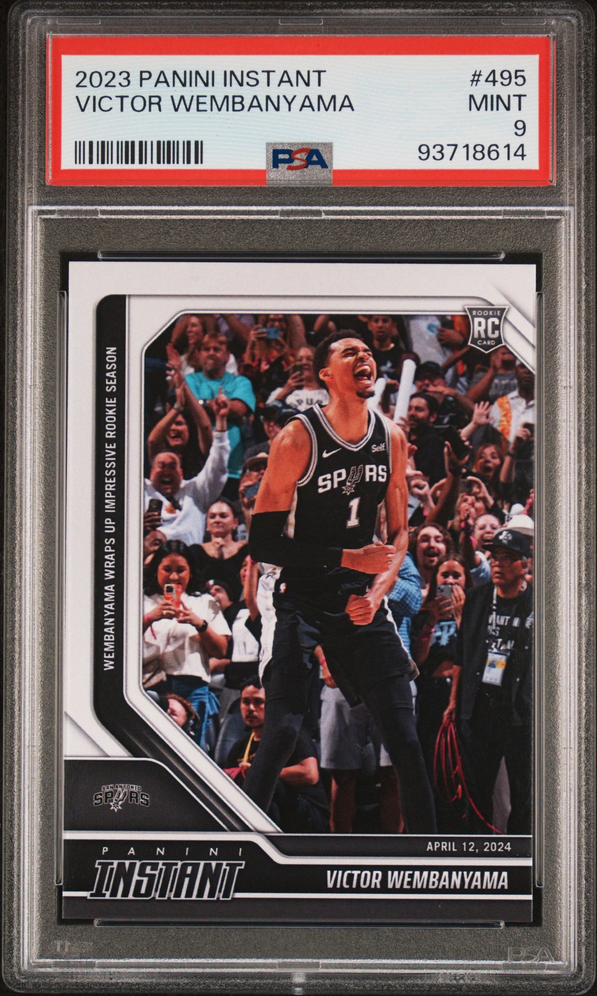 Victor Wembanyama 2023-24 Panini Instant rookie card, PSA 9